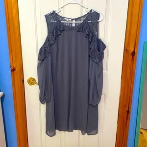 Maurice’s Gray cold shoulder dress with lace detail